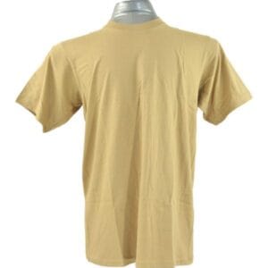 Plain Round Neck T Shirt Beige