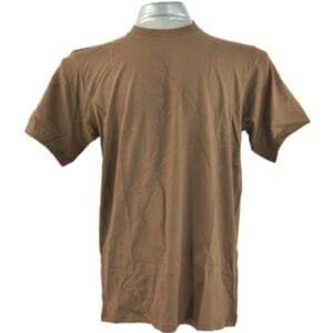 Plain Round Neck T Shirt Brown