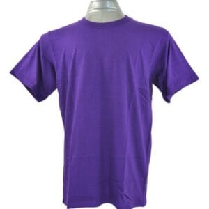 Plain Round Neck T Shirt Purple
