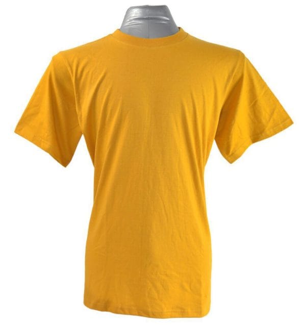 Plain Round Neck T Shirt Mustard Yellow