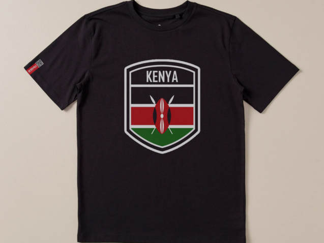 Kenya Badge Black Tshirt